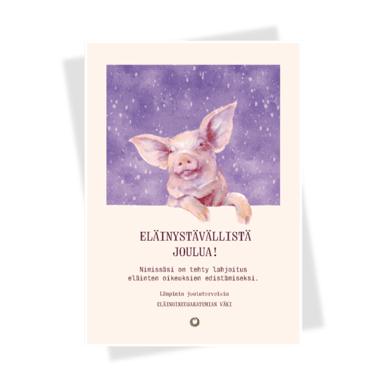 Aineeton lahja: Eläinystävällistä Joulua! (vapaavalintainen summa)